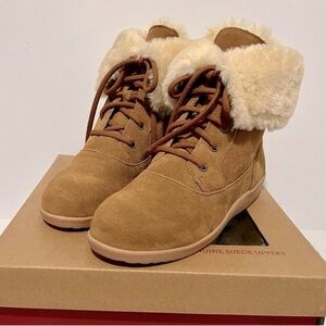 Style & Co Women's Tan Genuine Suede Fur-Lined Boots